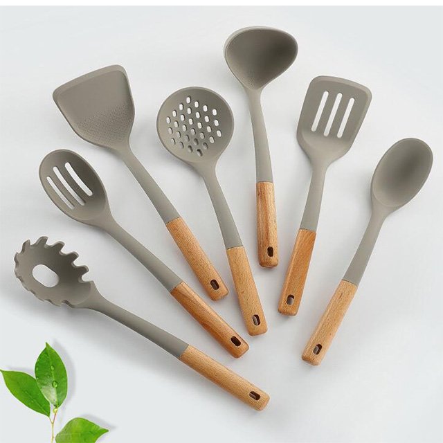 Heat Resistant Cookware Kitchen Accessories Cooking Tools silicone ladle soup spoon Silicone Kitchen Utensils Set