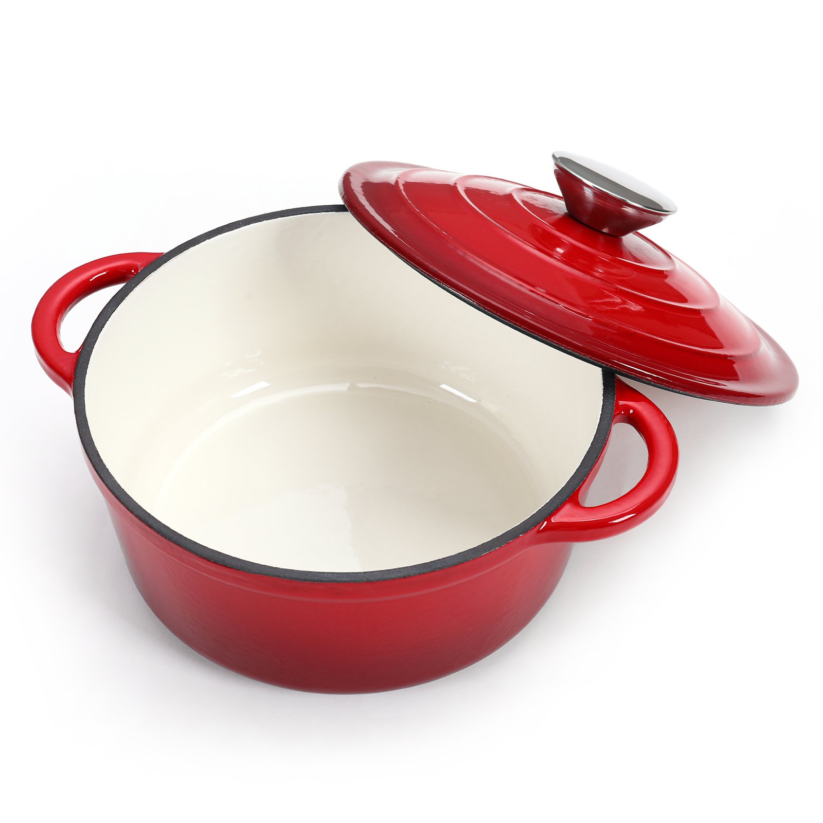 7 Piece Non-Stick Ceramic Coated Cast Iron pot Enameled Cast Iron Cookware Set Heavy Duty Easy Care Cast Iron dutch oven pot