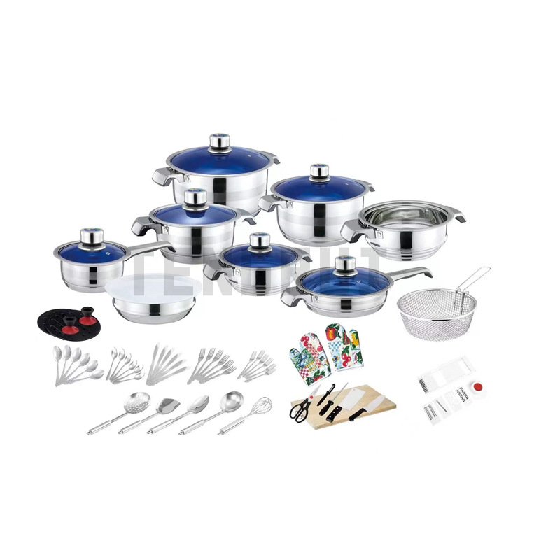 75/80/82/88/90/100/110pcs Stainless Steel Cookware, Sets induction Logo OEM Manufacturer Cooking pots sets/