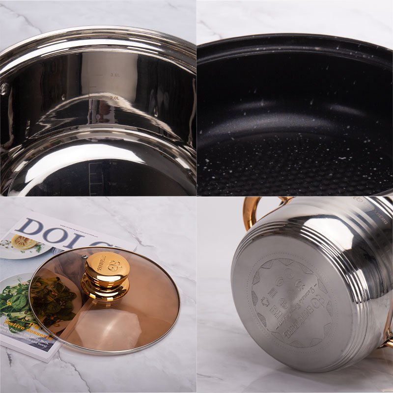Hot selling 12pcs German style kitchen items pot set cookware set cooking stainless steel cookware sets kitchenware