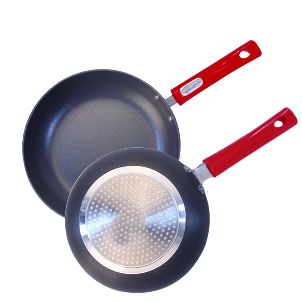 12Piece Italian design Cucina Hard-Anodized Aluminum non-stick cookware set with silicone handle soft hold