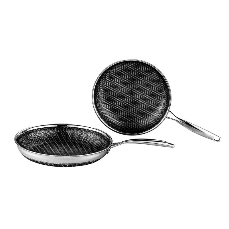 Best Selling 3 Pcs Stainless Steel Fry Pan Modern Honeycomb Nonstick Cookware Set Kitchen Cooking Pans