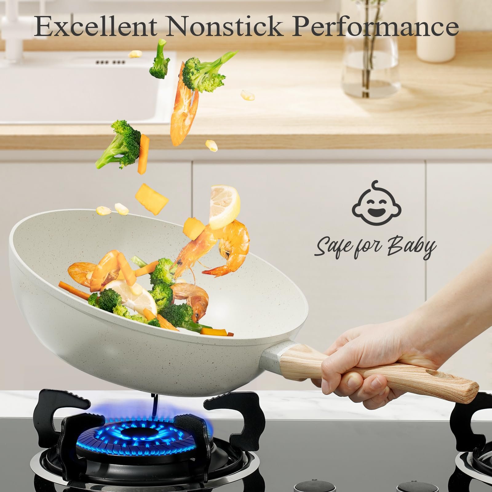 Wholesale medical stone non-stick pot 13 sets of household pot set frying soup pot induction cooker gas stove