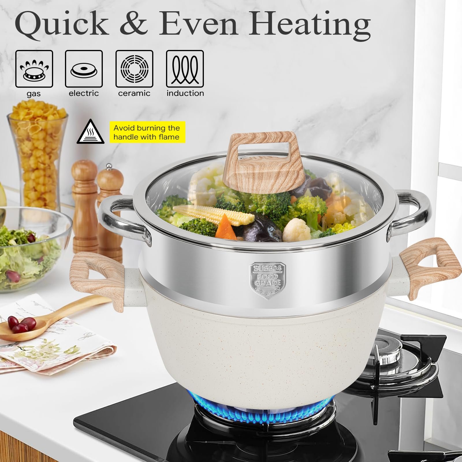 Wholesale medical stone non-stick pot 13 sets of household pot set frying soup pot induction cooker gas stove