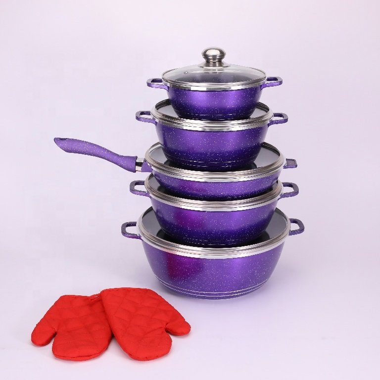 12 pcs High-quality material aluminum alloy cookware set A variety of colors and sizes cookware set