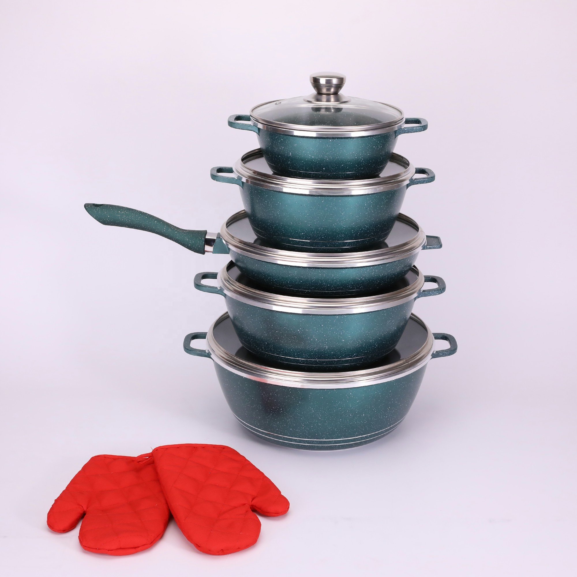 12 pcs High-quality material aluminum alloy cookware set A variety of colors and sizes cookware set