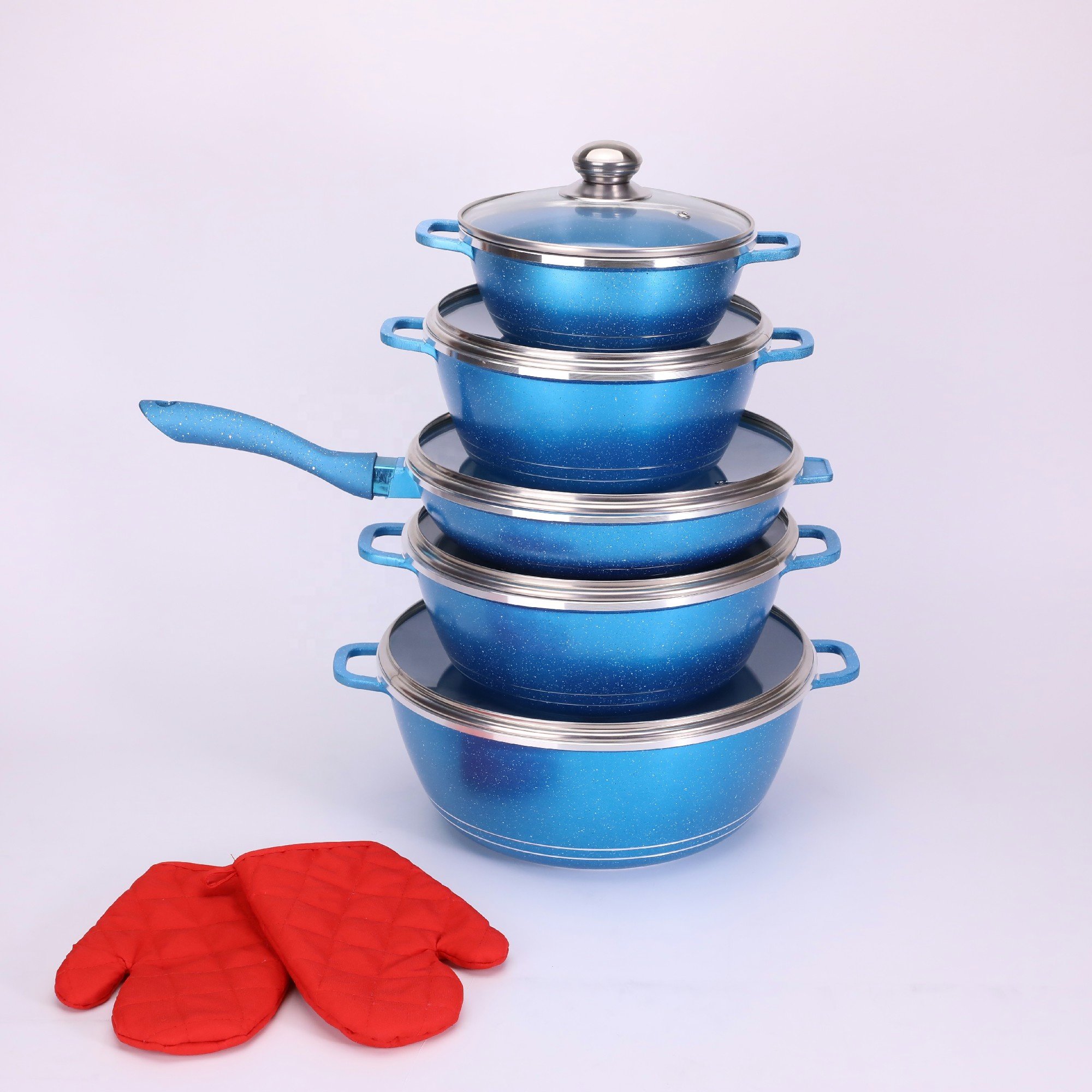 12 pcs High-quality material aluminum alloy cookware set A variety of colors and sizes cookware set