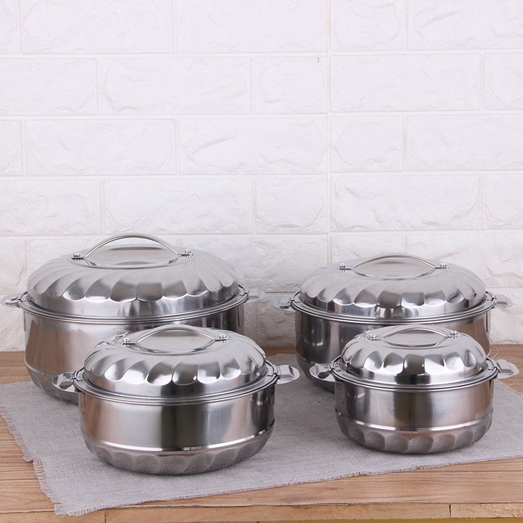 Hot sale Stainless Steel cookware sets Insulated Casserole Africa Hot Pot 3pcs set / 4pcs set fresh pot for Food Serving