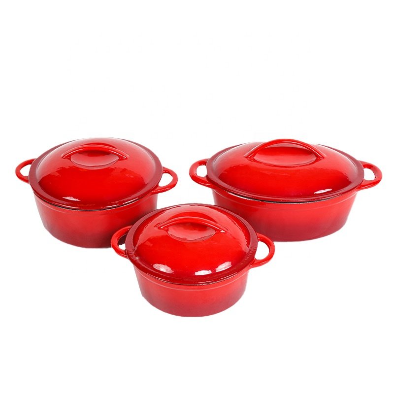 YINGYI Kitchen Cook Casserole cast iron cookware set Stew Dutch Oven Iron Enamel Pot