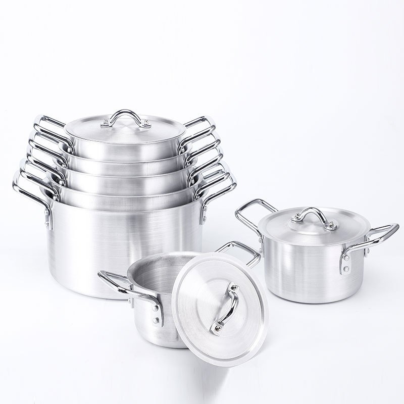 Aluminum Pan Set Non Stick Cookware Set Pot Soup Stock Cooking Utensil Customized 7 Pieces OEM LOGO Pans And Pots Set