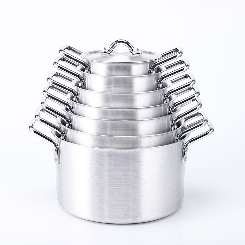 Aluminum Pan Set Non Stick Cookware Set Pot Soup Stock Cooking Utensil Customized 7 Pieces OEM LOGO Pans And Pots Set