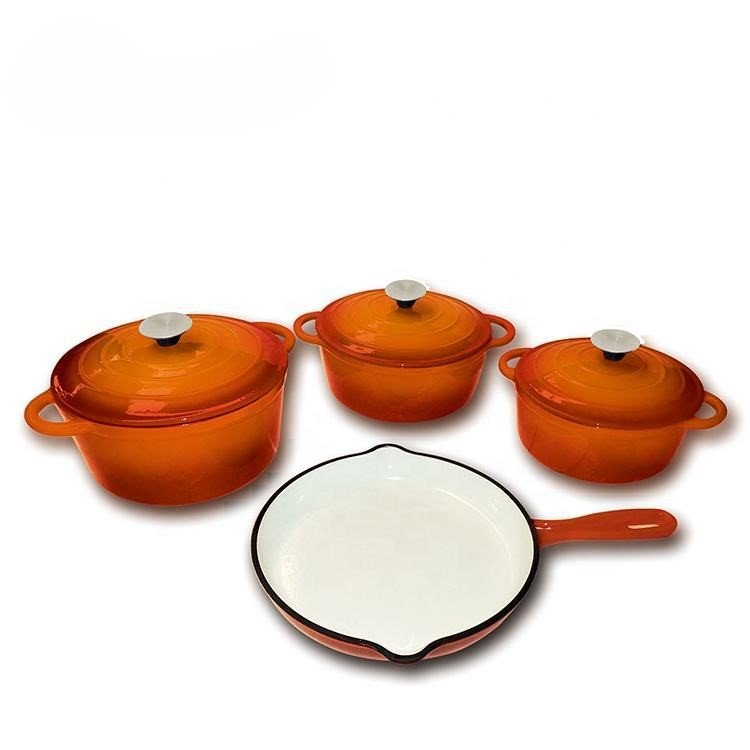 La Cocina 7 Piece Amazo n Blue Cast Iron Enamel Cookware Set
