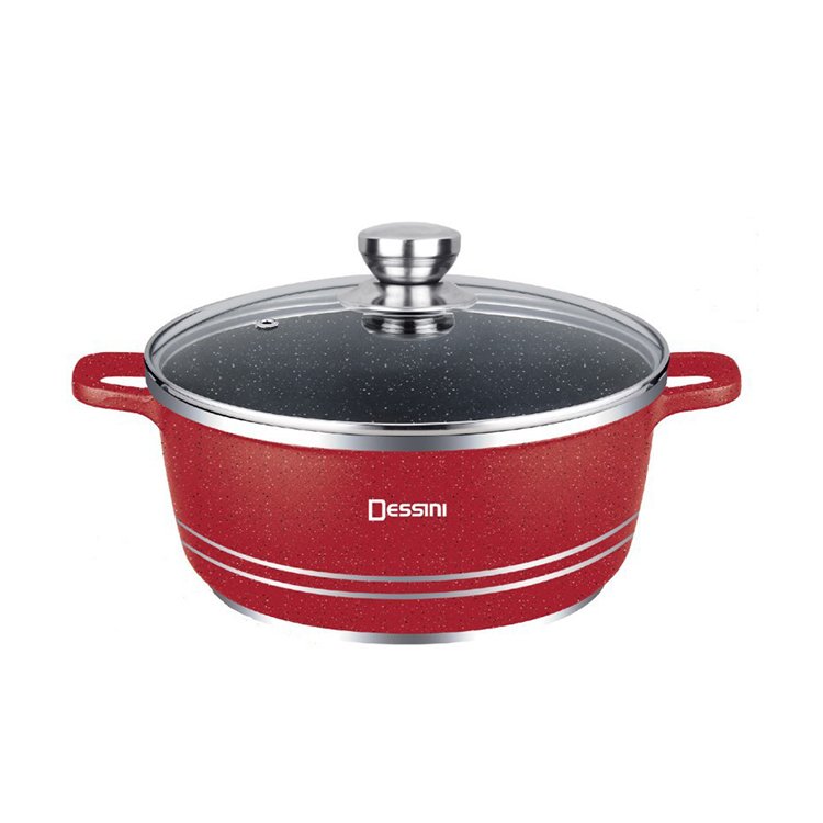 Black Red Die Cast Aluminum Large 40CM Casserole Non Stick Cooking Pot Big Nonstick Cookware Set for Cooking