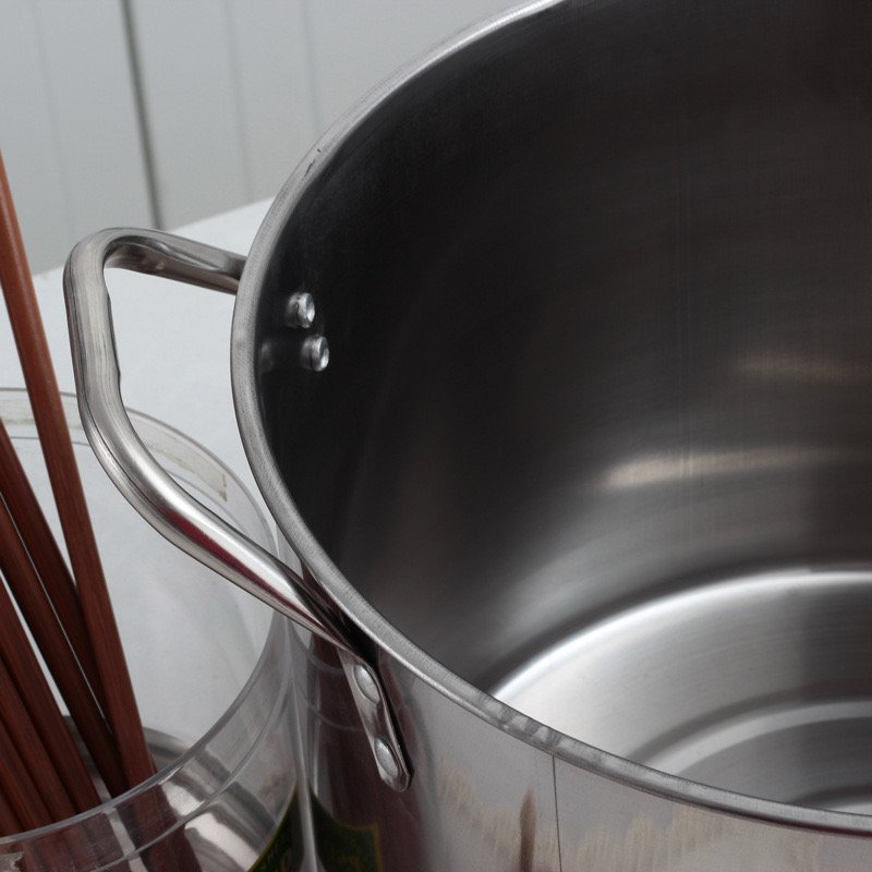 Wholesale Large Deep Stainless Steel 24/26/28/30 Cookware Set Classic Design Stock Pot with Double Handle for Cooking
