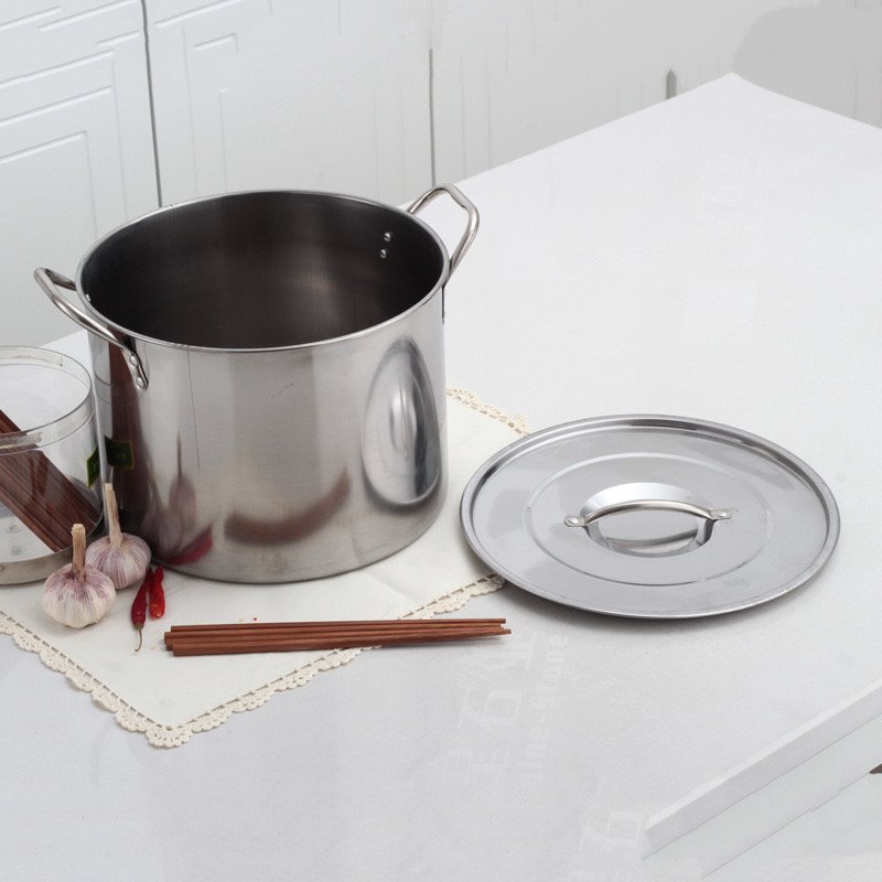 Wholesale Large Deep Stainless Steel 24/26/28/30 Cookware Set Classic Design Stock Pot with Double Handle for Cooking