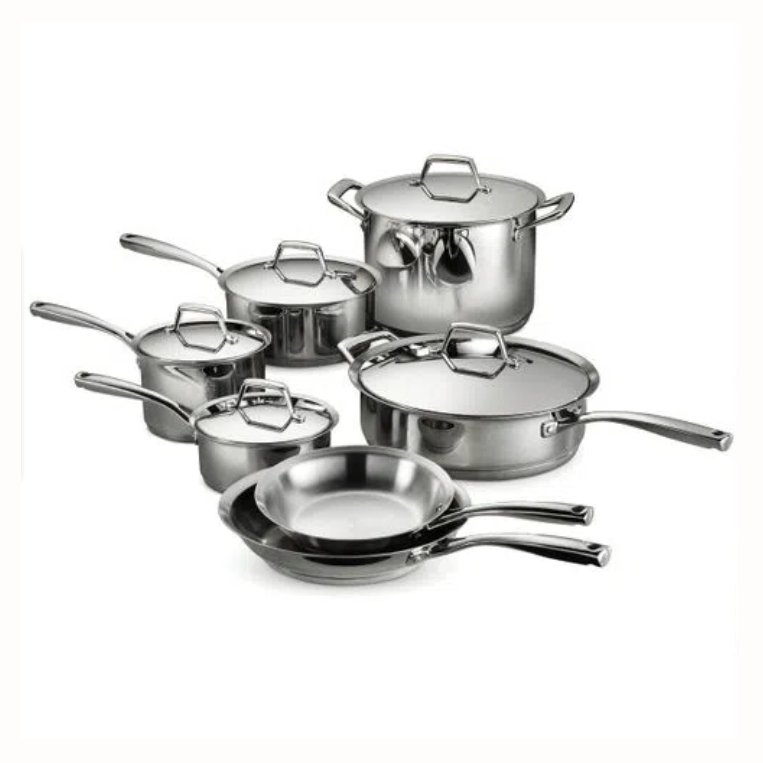 Customizable Kitchen Cook Pots and Pans Kitchenware Stainless Steel Cookware Sets with Glass Lid Cooking Pot Set