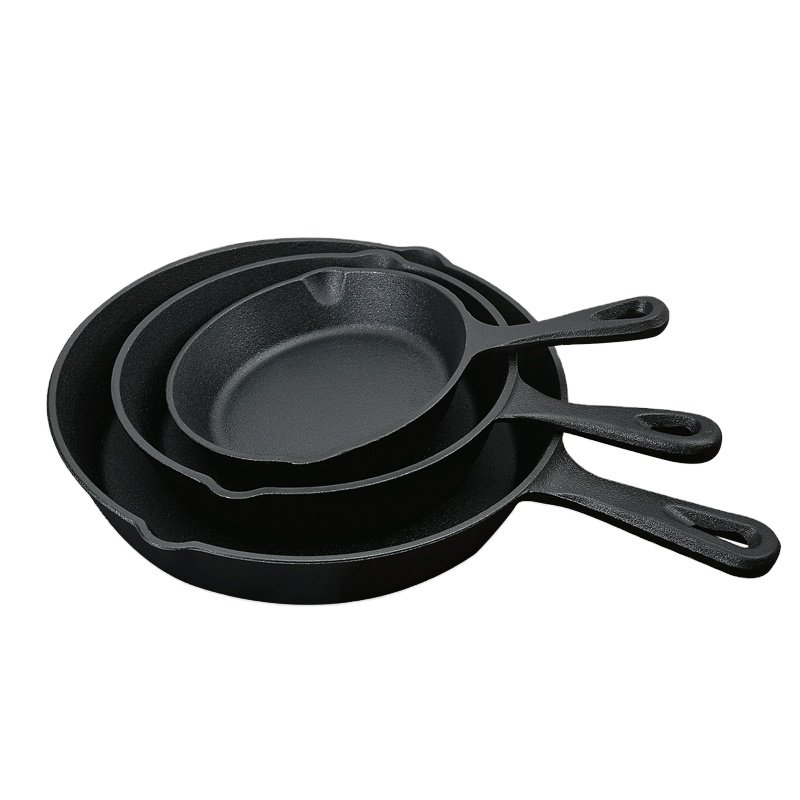 Happiness Cast Iron Kitchen Cooking Pan Set Non Stick Cookware Sets 8/10/12 inch Skillet