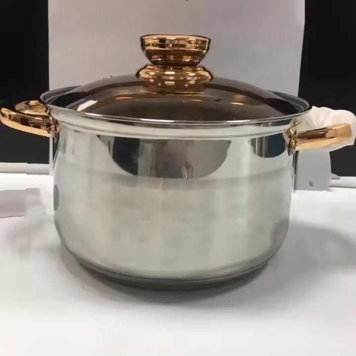 German Design Large Commercial 6-Piece Stainless Steel Cookware Set with Capsuled Bottom for Home Kitchen Appliance