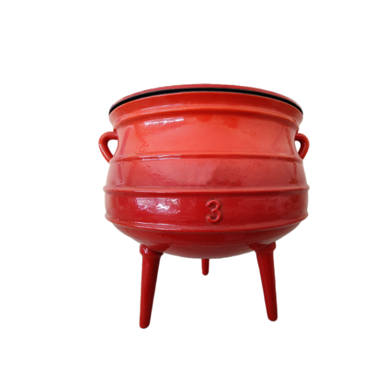Hot Selling Products 2024 Wholesale Red Green Enamel Cast Iron Potjie Pot 3 Legged Cauldron