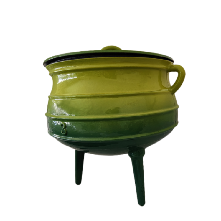 Hot Selling Products 2024 Wholesale Red Green Enamel Cast Iron Potjie Pot 3 Legged Cauldron