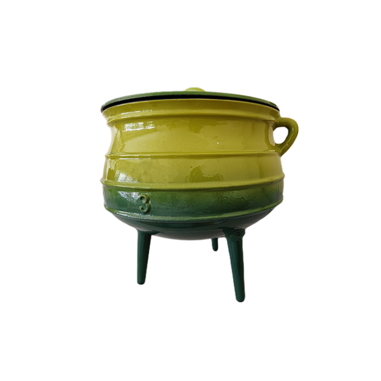 Hot Selling Products 2024 Wholesale Red Green Enamel Cast Iron Potjie Pot 3 Legged Cauldron