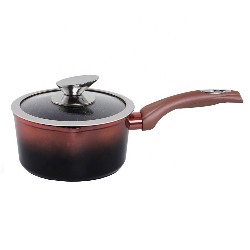 15pcs color change black marble coating cookware set