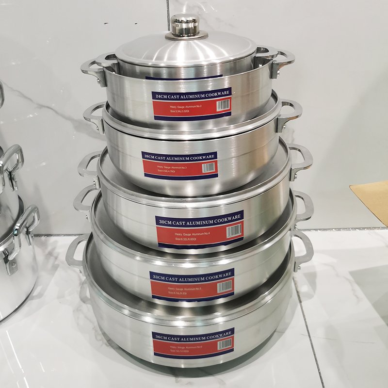 Cheap Kitchen Utensils 6-Pot Aluminum Pot Die Cast Casserole Forged kitchen Large Capacity Cookware Sets With Lid Soup Pot Set
