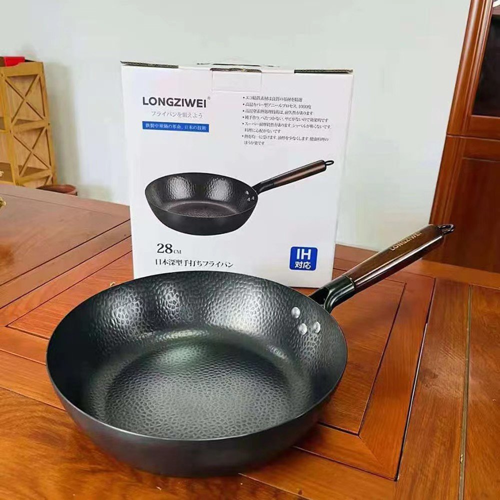 Cast Iron Home Cooking Cookware Set Includes Frying Pan and Wok Pan