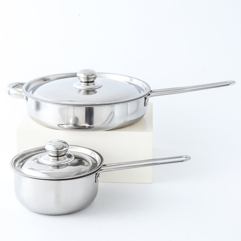 Multifunctional Kitchen Cookware 12-piece set Stir-fry Pan Stainless Steel Pot Soup Cookware set