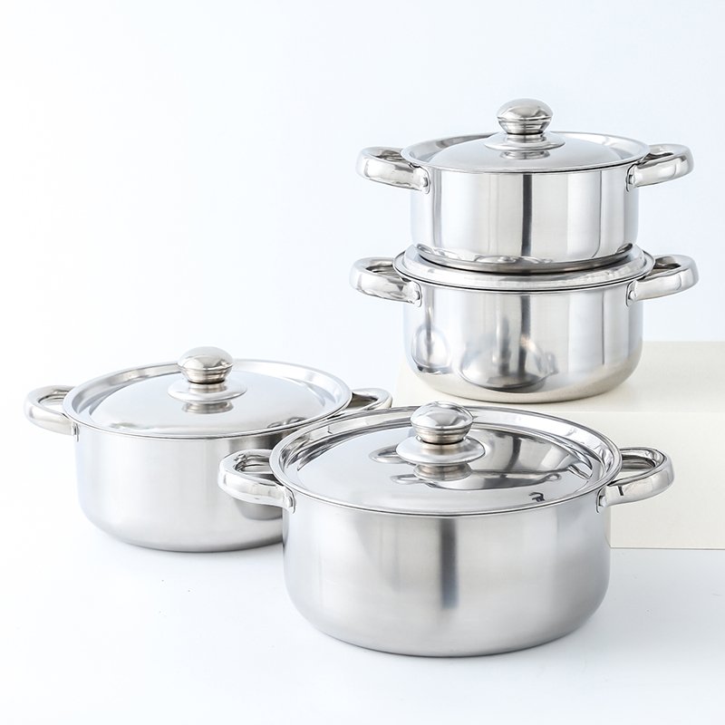 Multifunctional Kitchen Cookware 12-piece set Stir-fry Pan Stainless Steel Pot Soup Cookware set