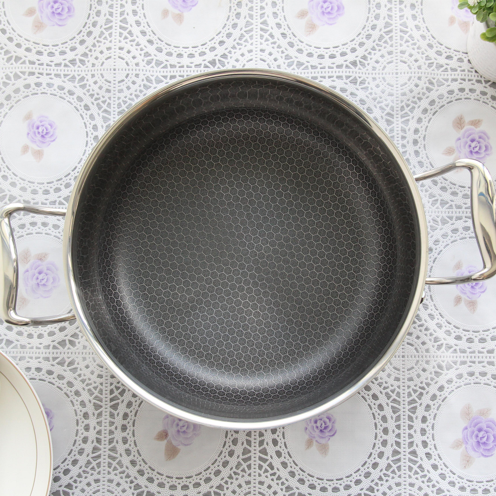 New Design Cookware Set Stainless Steel Non Stick Pans and Pot for Kitchen Eco-friendly Honeycomb Cooking Pots Sets