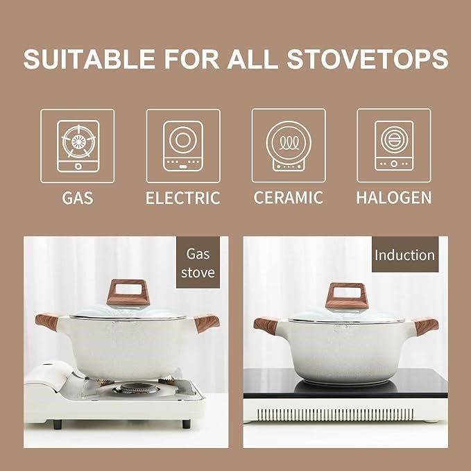 Household non-stick soup pot medical stone pan non-stick cookware set cooking pot set
