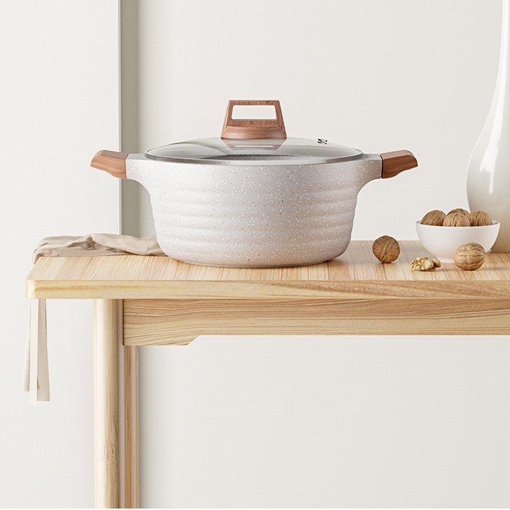 Household non-stick soup pot medical stone pan non-stick cookware set cooking pot set