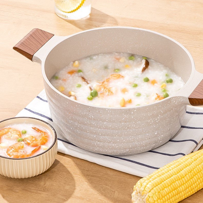 Household non-stick soup pot medical stone pan non-stick cookware set cooking pot set