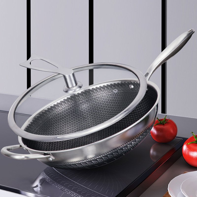 Frying Pan Cookware Set Honeycomb Nonstick Frying Pans & Skillets Stainless Steel Frypan Non Stick
