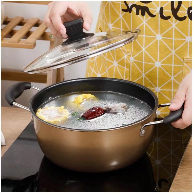 Best Selling Cookware Set Sustainable 3pcs 16/22/32cm frying pan cooking pot fry soup iron sheathed pan
