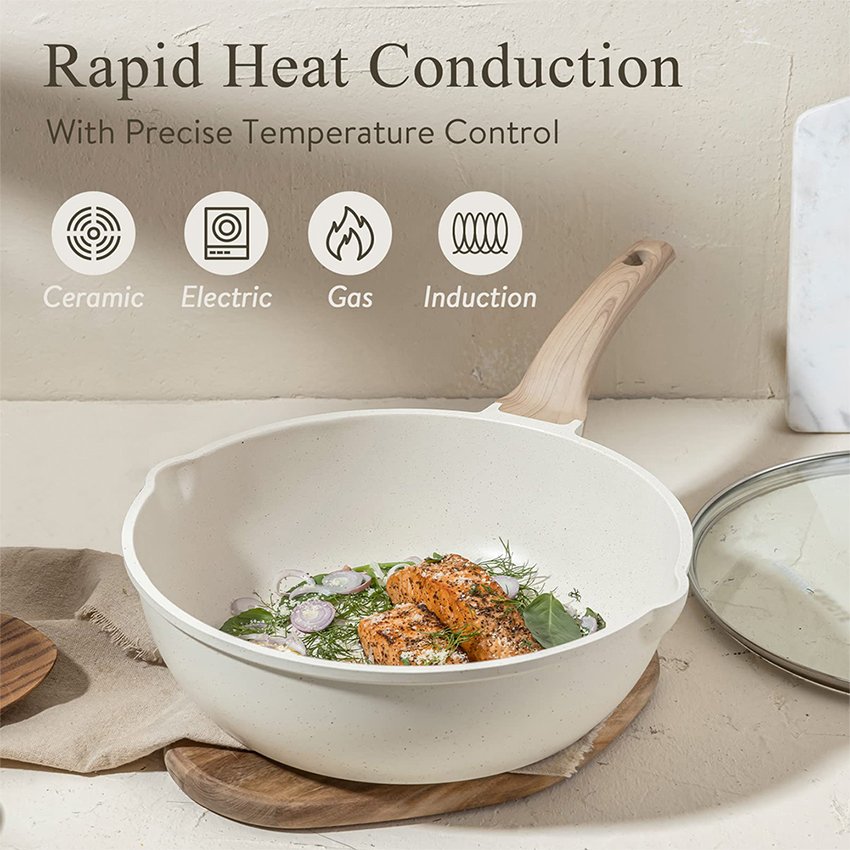Non-Stick Silicone Cooking Utensils Set, Non Stick Cookware Set Granite, Ceramic Pots For Cooking Sets Non Stick