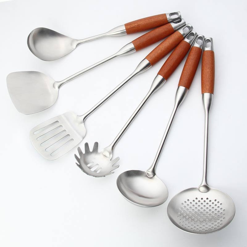 New Arrival Stainless Steel Kitchen Utensils Set De Cocina Wooden Handle Kitchen Accessories Cooking Tools Steel