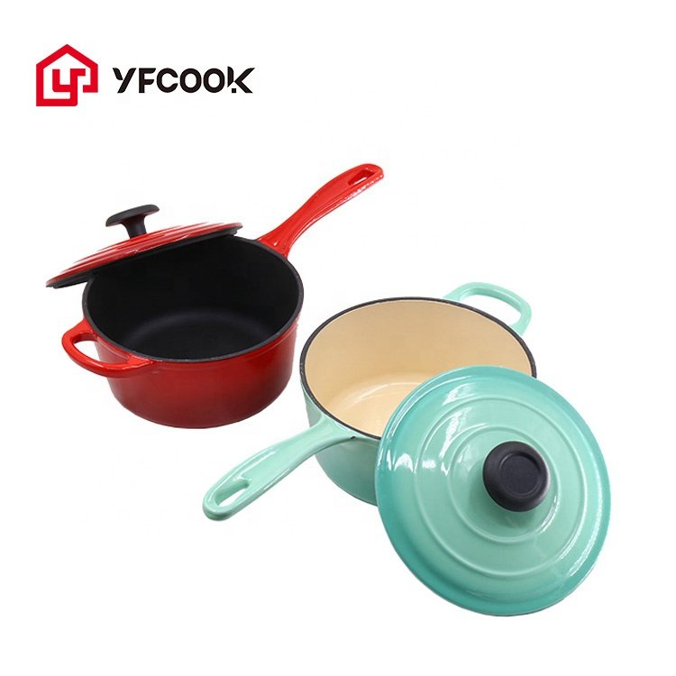 Popular High Quality Cooking Food Pots Set Nonstick Enamel Cast Iron 6pcs Cookware Sets Casserole Pots