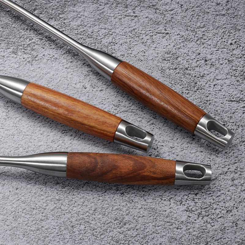 304 Stainless Steel Kitchen Cooking Utensils with Wood Handle Wholesale Cookware Sets