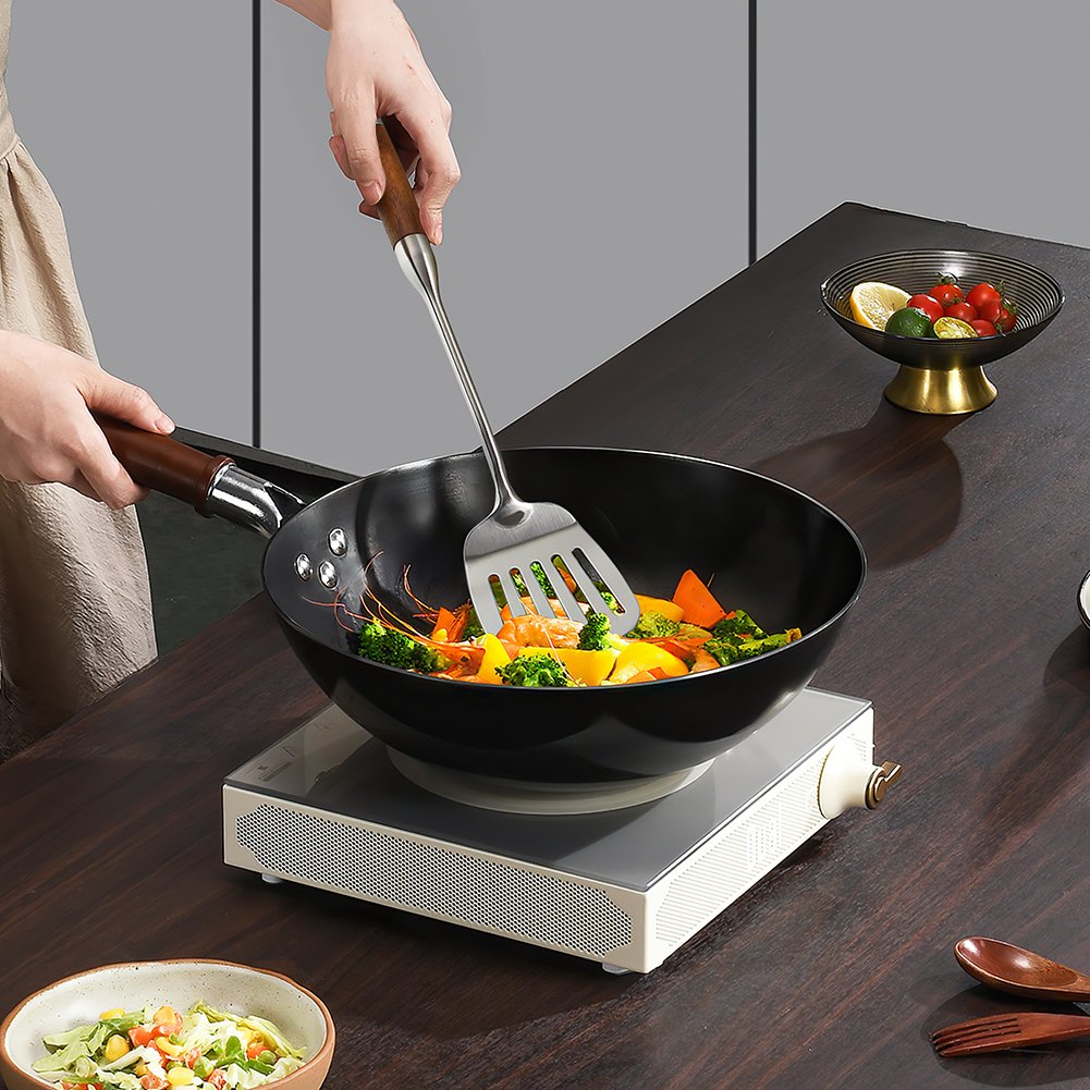 304 Stainless Steel Kitchen Cooking Utensils with Wood Handle Wholesale Cookware Sets