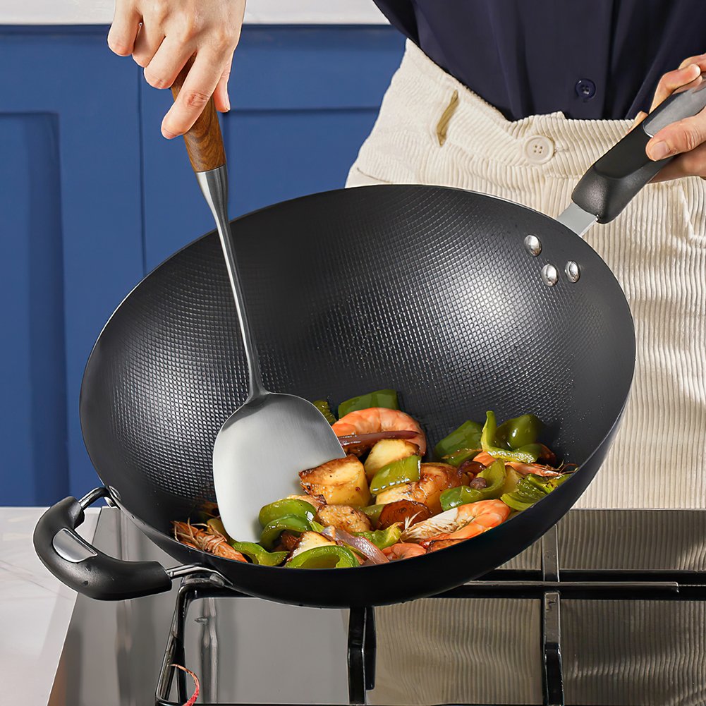 304 Stainless Steel Kitchen Cooking Utensils with Wood Handle Wholesale Cookware Sets