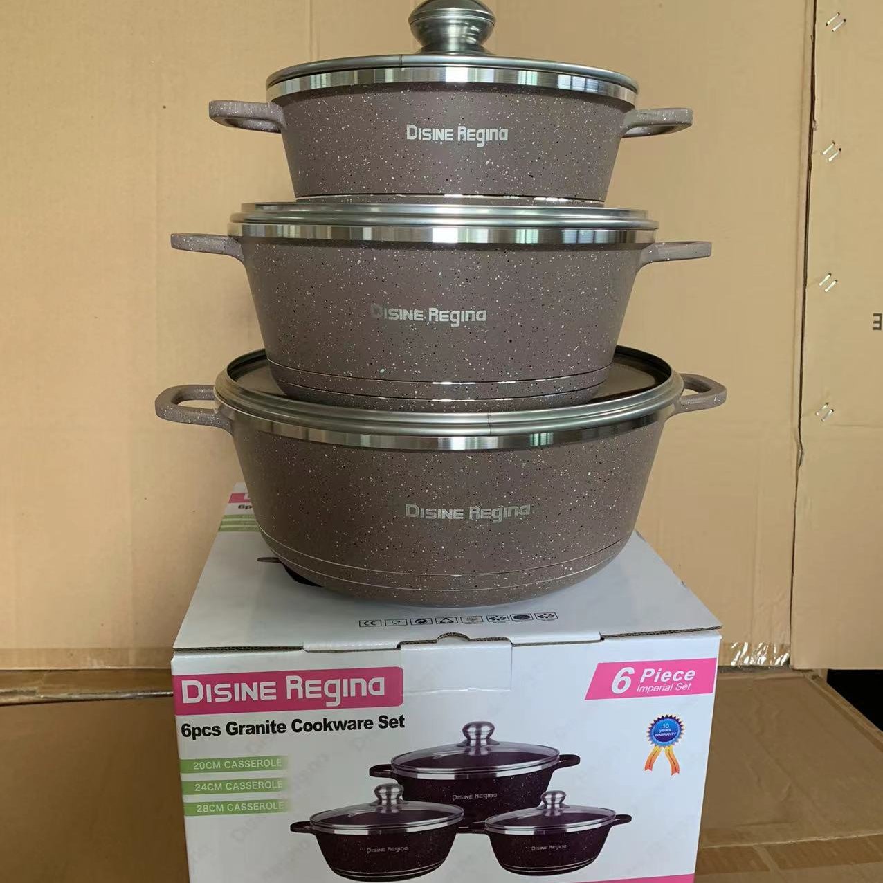 6pc granite cookware set 20cm 24cm 28cm Pot Sets German Quality Ceramic Induction Kitchenware 6pieces Cookware Set Pots