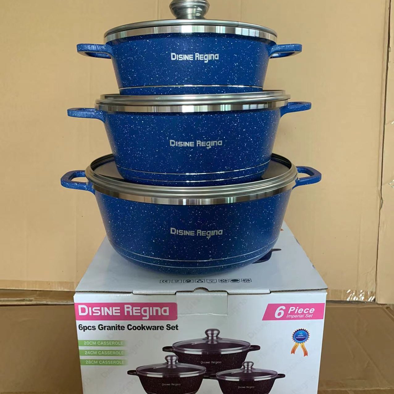 6pc granite cookware set 20cm 24cm 28cm Pot Sets German Quality Ceramic Induction Kitchenware 6pieces Cookware Set Pots