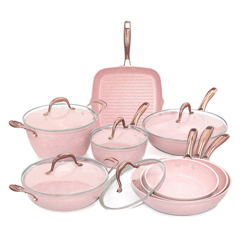 Prestige Cookware Sets Forged Aluminum Marble Cooking Pots Cookware Set