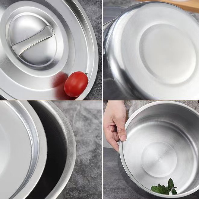 Wholesale 5 PCS Stainless Steel Pot Cookware Set Kitchen Utensils Bowl Cooking Pots Food Storage Container Soup Stock Pots