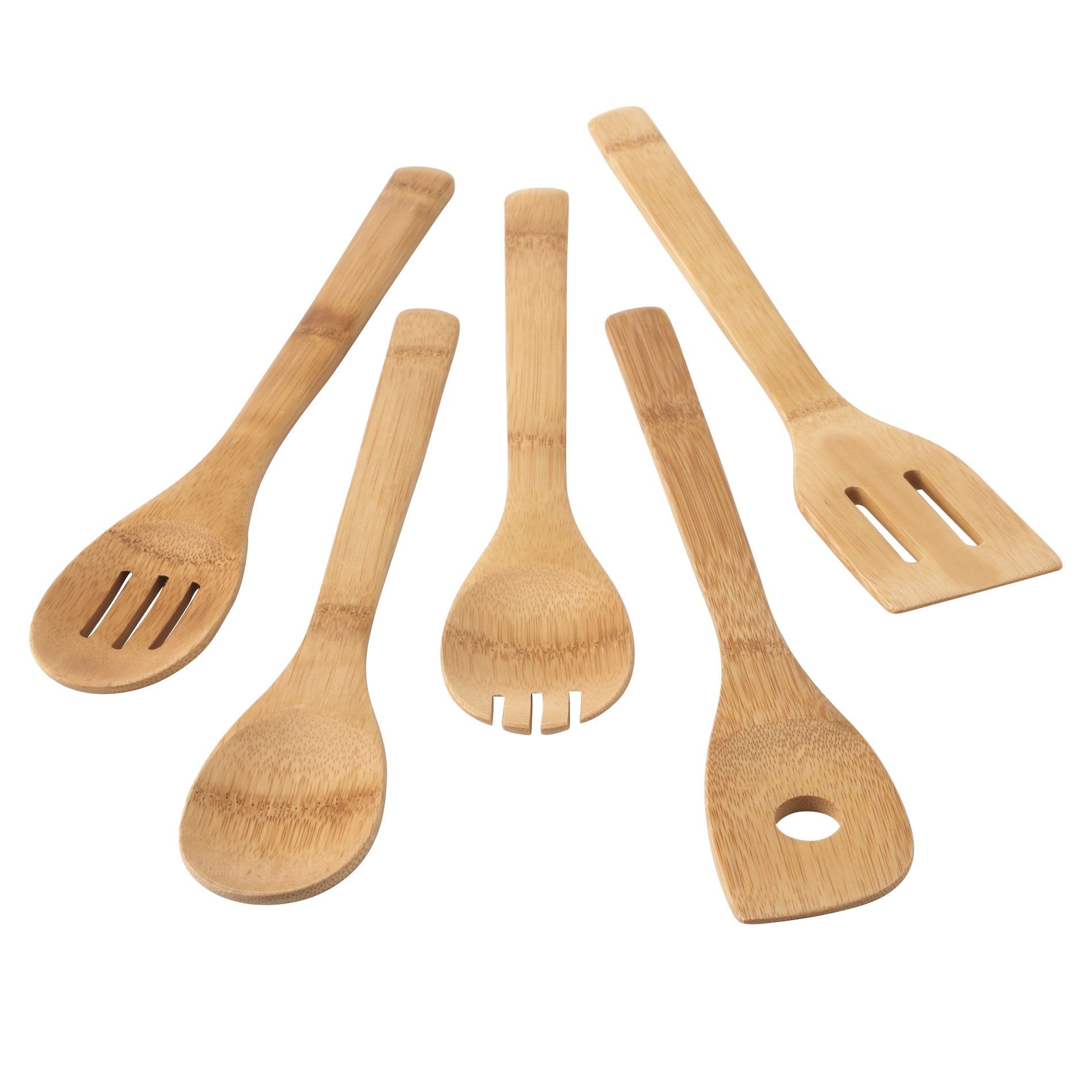 6 Piece Set Bamboo Cooking Utensils Dinner Tools Bamboo Cooking Spoon Set Housewarming Gifts Kitchen Bamboo Carton Natural 6 Pcs