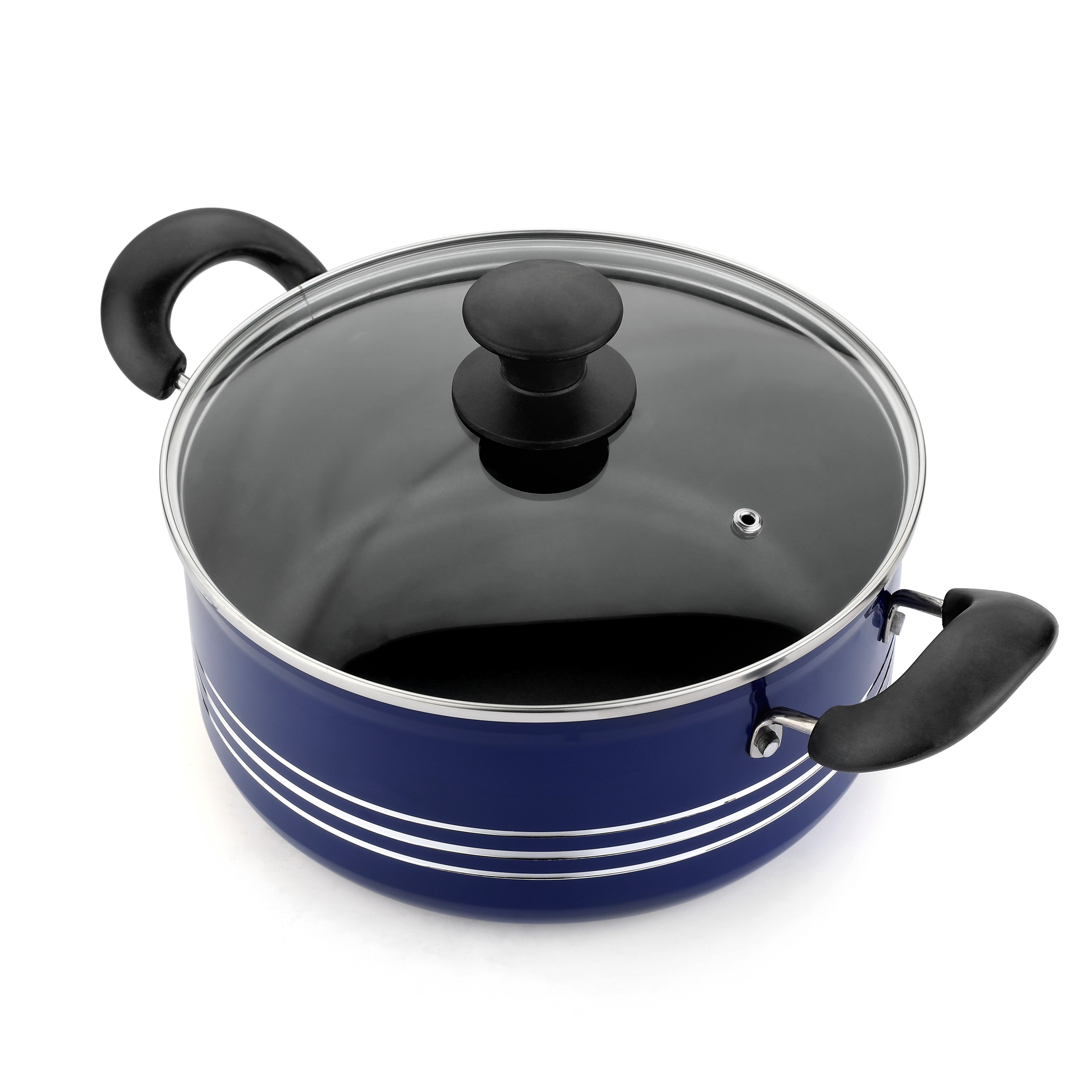 Modern 24cm Aluminium Non-Stick Cookware Set with Ceramic Bottom for Gas Induction Cooker Versatile for Soup Cooking Frying Home