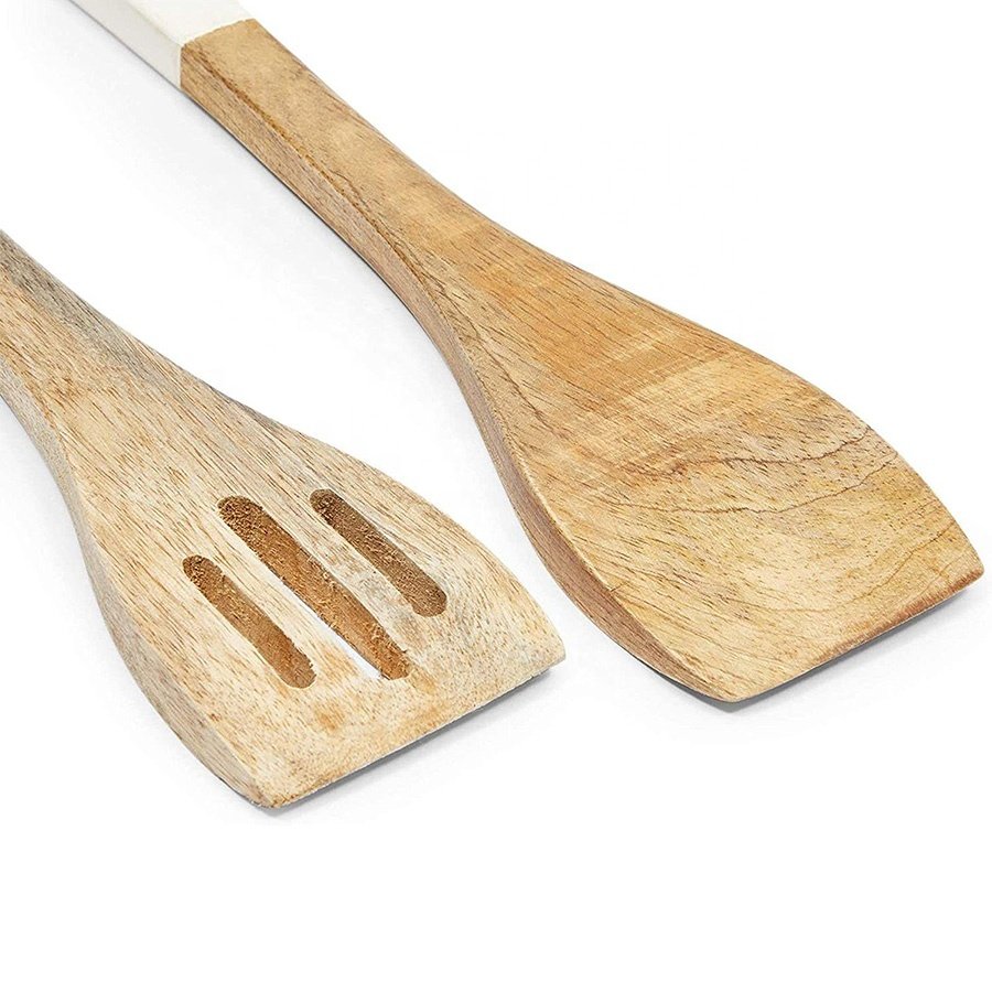 Amaazon hot selling mango wood kitchen cooking wood kitchen tool utensils set from china