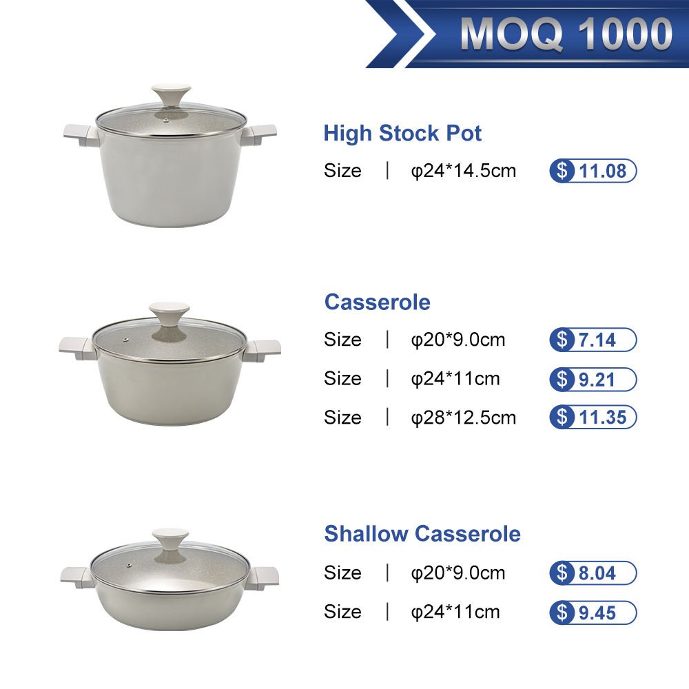 Yongfa Custom Logo 23pcs Milk Bucket Cooking Pots Set Kitchen Pots Restaurant Commercial Nonstick Cookware Sets
